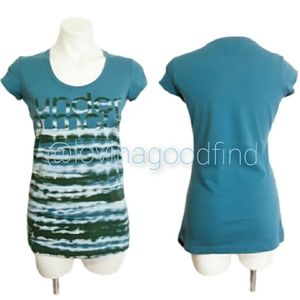 Under Armour Teal Tie Dye Graphic Tee EUC sz S